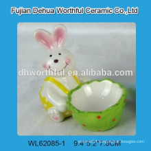 Colorful handpainting easter rabbit pattern ceramic easter egg cup